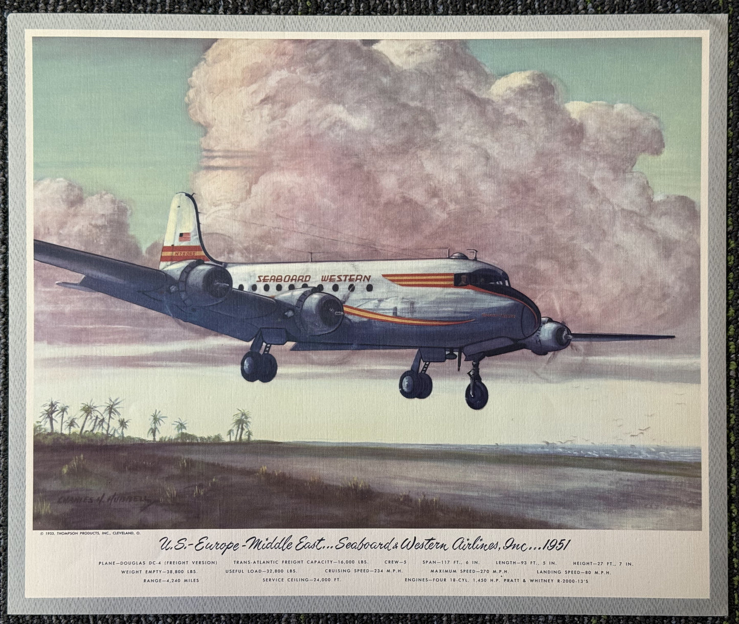 Douglas DC-4 Vintage Poster (1953)