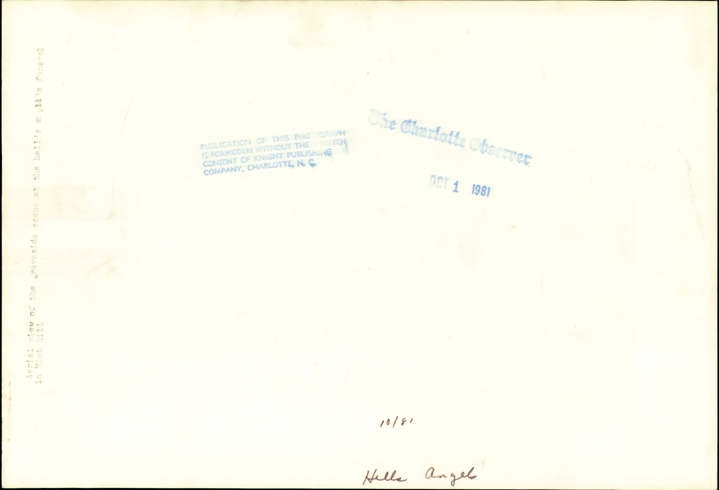 Hell's Angels Funeral Oversize (1981) (2 oversized prints) Gang Motorcycle