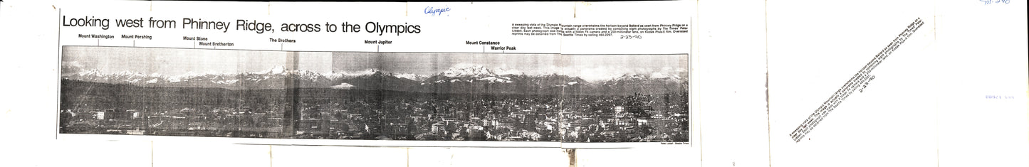 Olympic Mountain Range Oversize Panoramic Print (1990)
