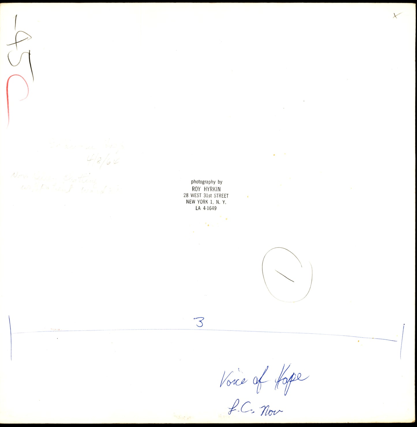 Voice of Hope | Roy Hyrkin (1964) (5 vintage oversize prints)