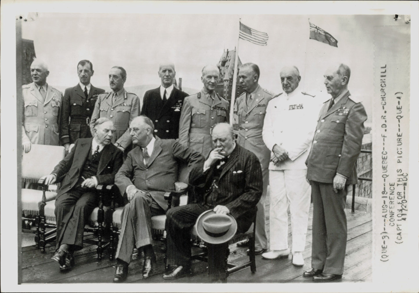 First Quebec Conference: FDR & Chruchill (oversize vintage print)