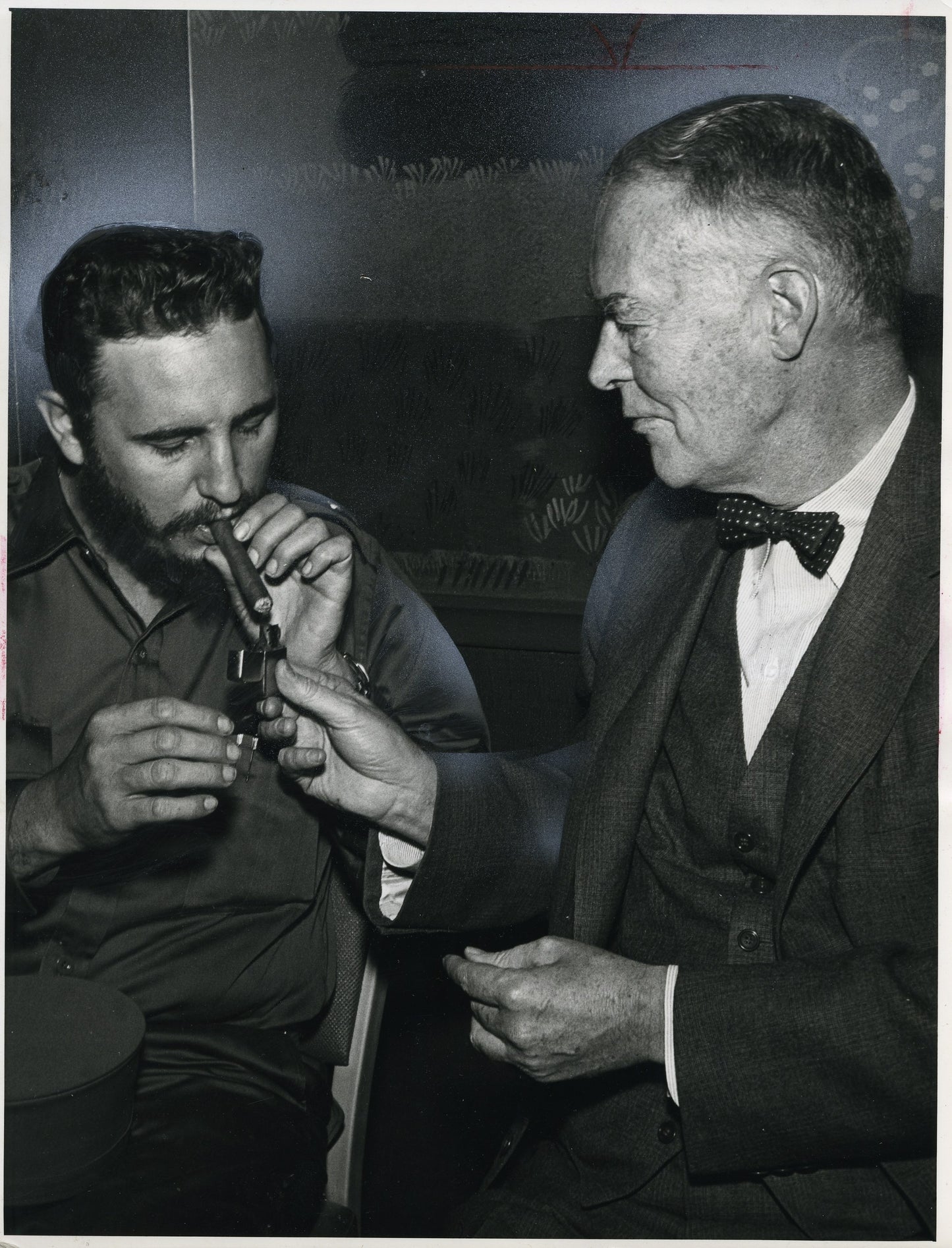Fidel Castro and Christian Herter - Betty Beale (1959) Fidel Castro Photographer Stamped Politics