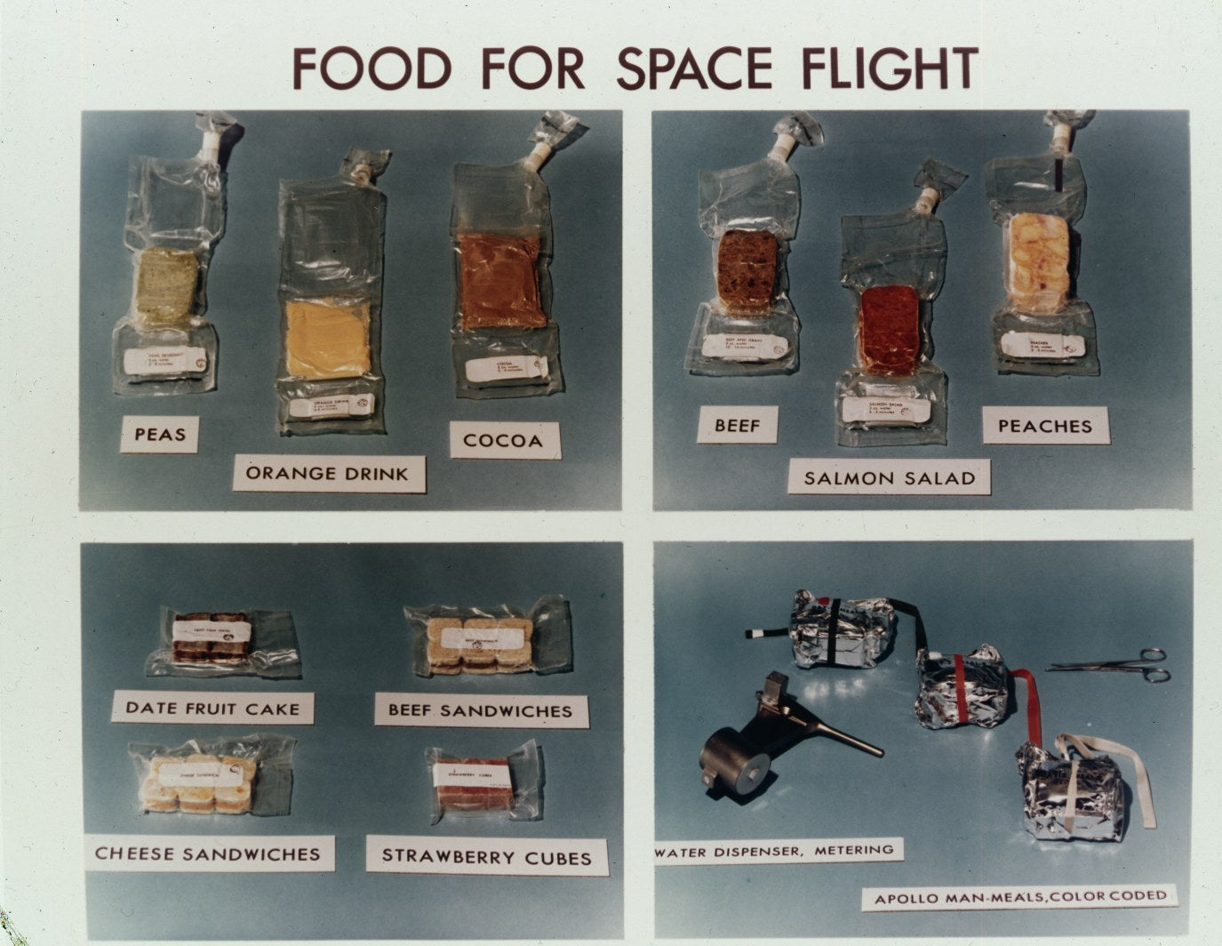 NASA Apollo Transparency Collection (4 vintage transparencies) Food NASA Science Space