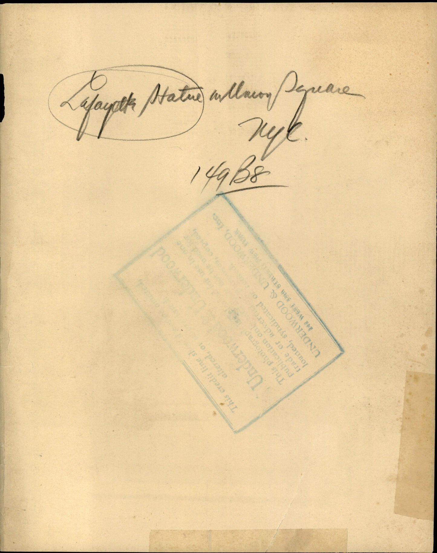 Marquis de Lafayette Statue in NYC (early 1900s) Architecture New York City NYC