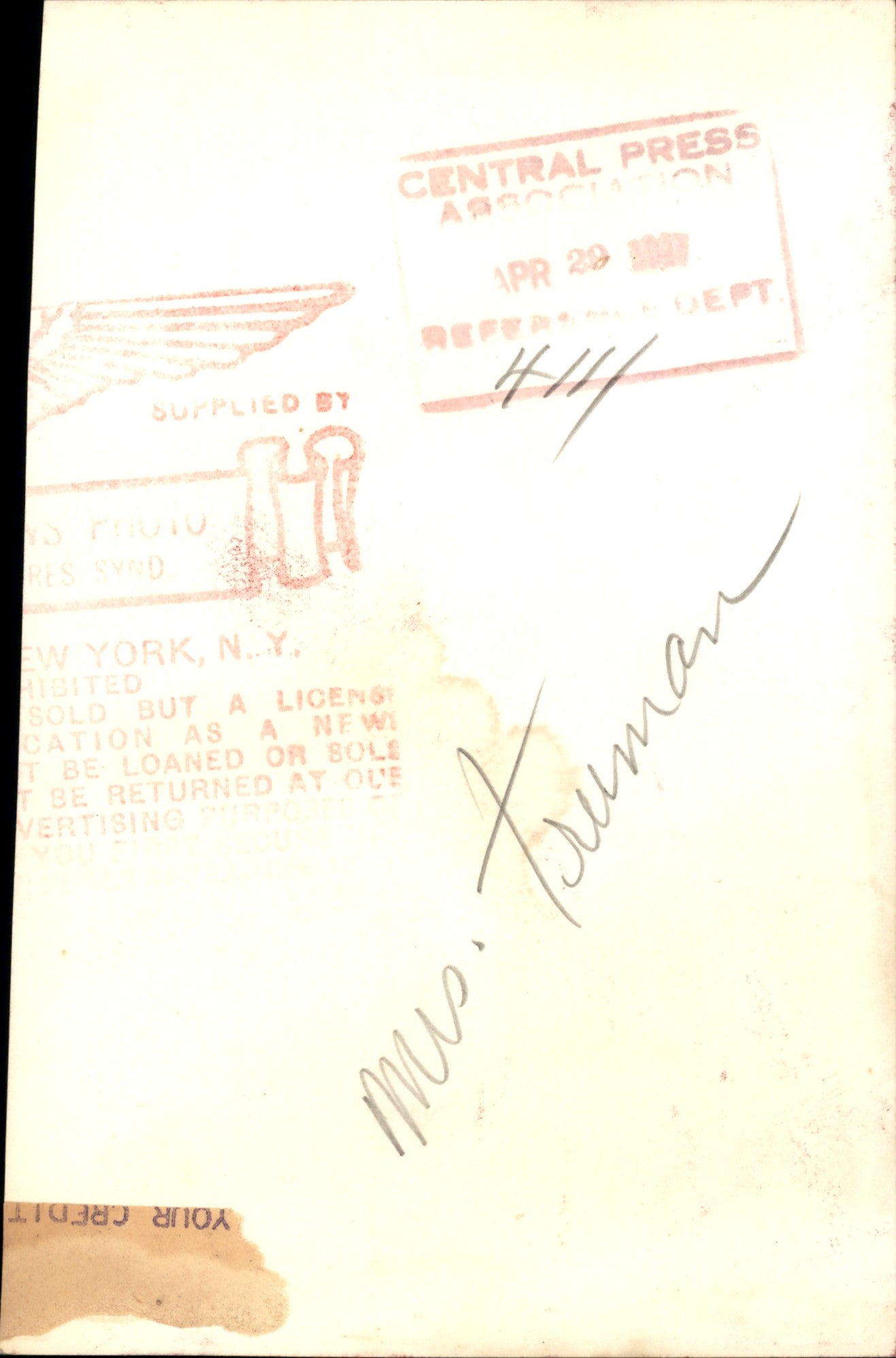 Bess Wallace Truman Collection (1947 - 1959) (10 vintage prints)