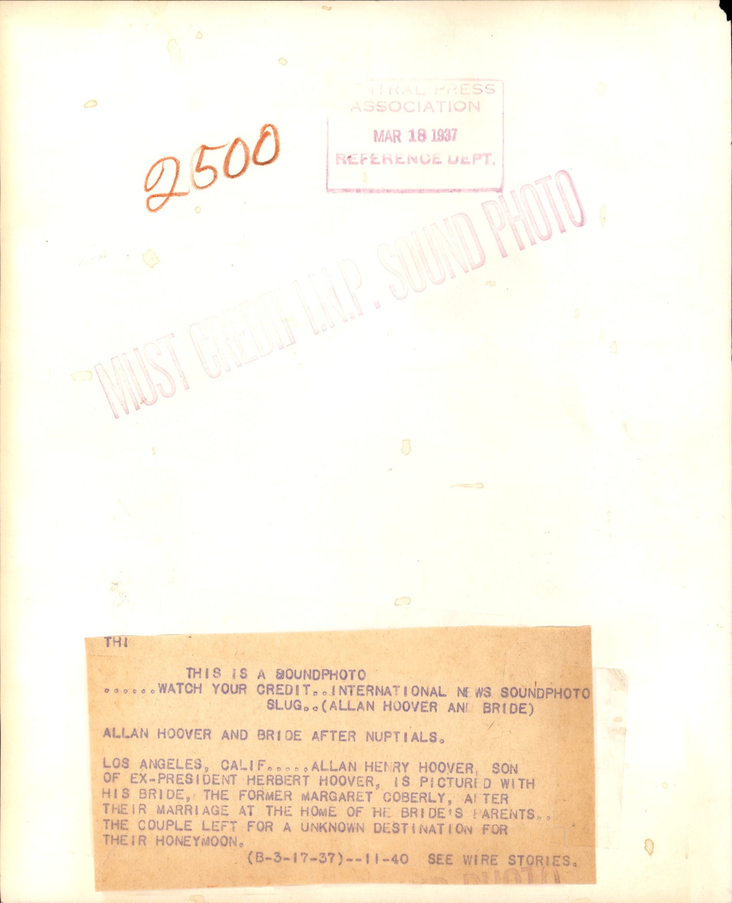 Herbert Hoover Family Collection (1925-1937) (22 vintage prints)