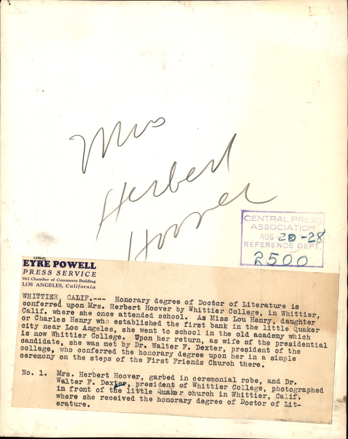 Mrs. Lou Henry Hoover Collection (1921-1939) (25 vintage prints)