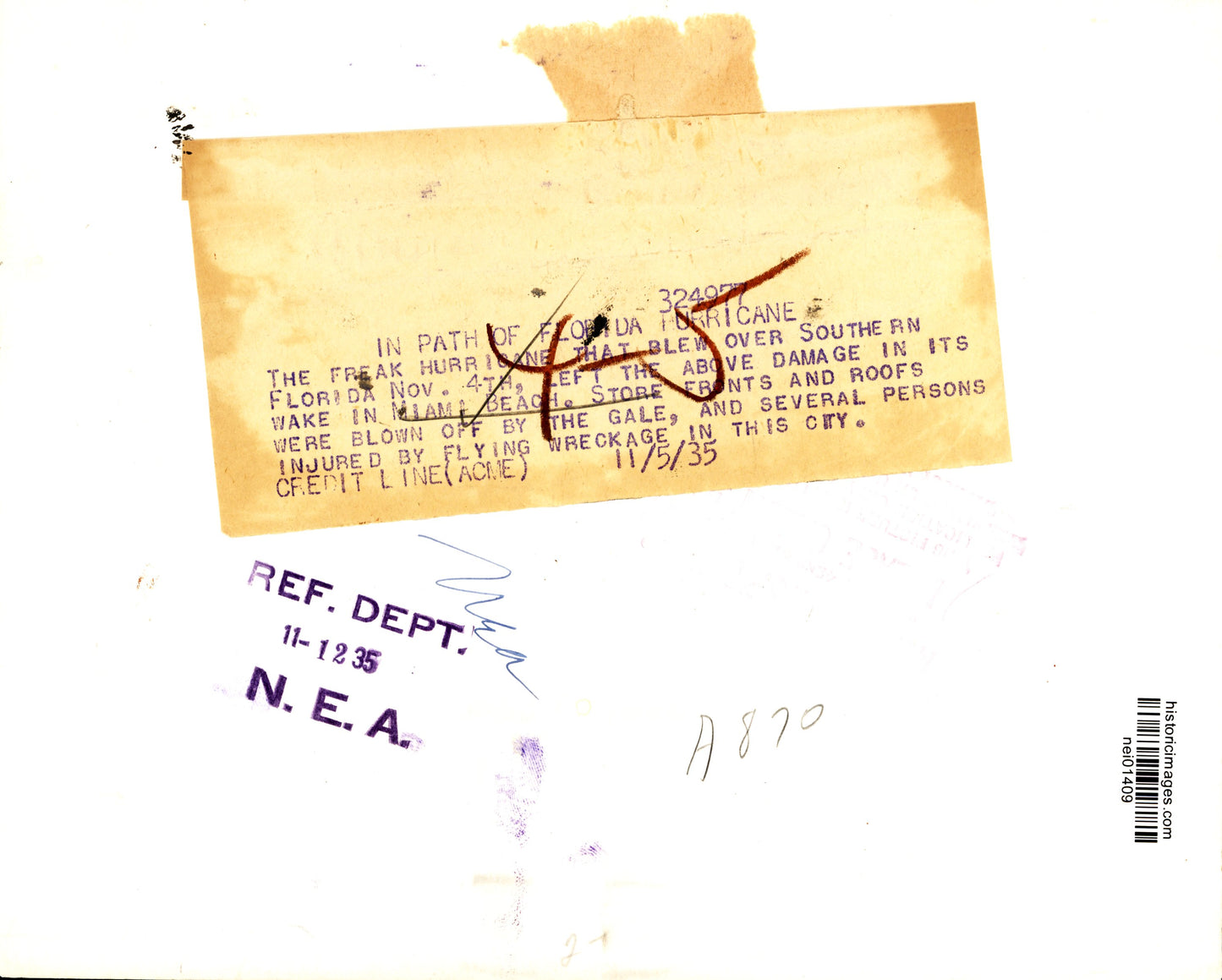 Hurricane Wreckage Collection (1926-1935) (6 vintage prints)
