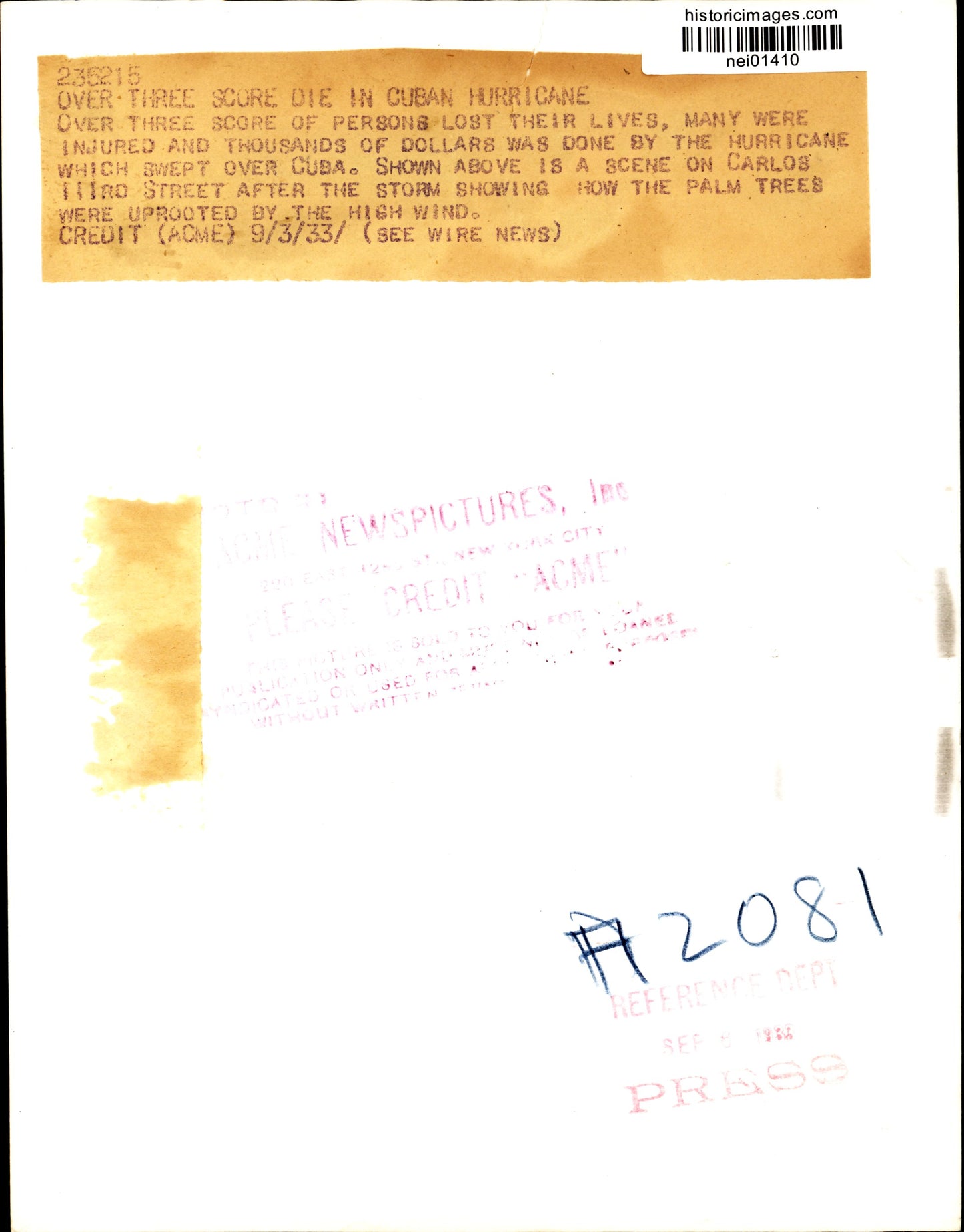 Hurricane Wreckage Collection (1926-1935) (6 vintage prints)