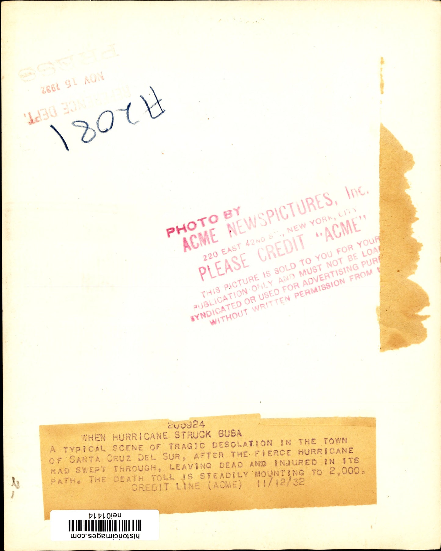 Hurricane Wreckage Collection (1926-1935) (6 vintage prints)