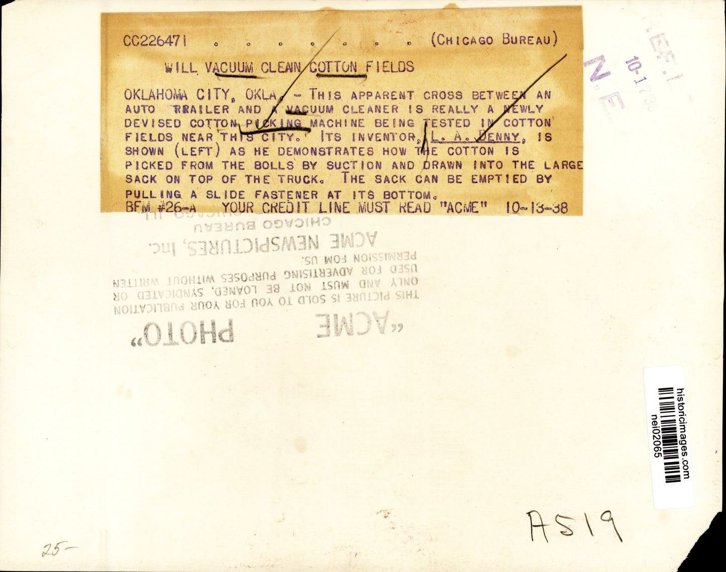 Cotton Industry Inventions (1921-1938) (4 vintage prints)