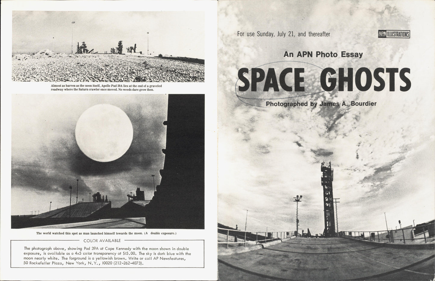 Space Ghosts | James A. Bourdier: AP Newsfeatures Photo Essay (5 vintage prints + pamphlet)