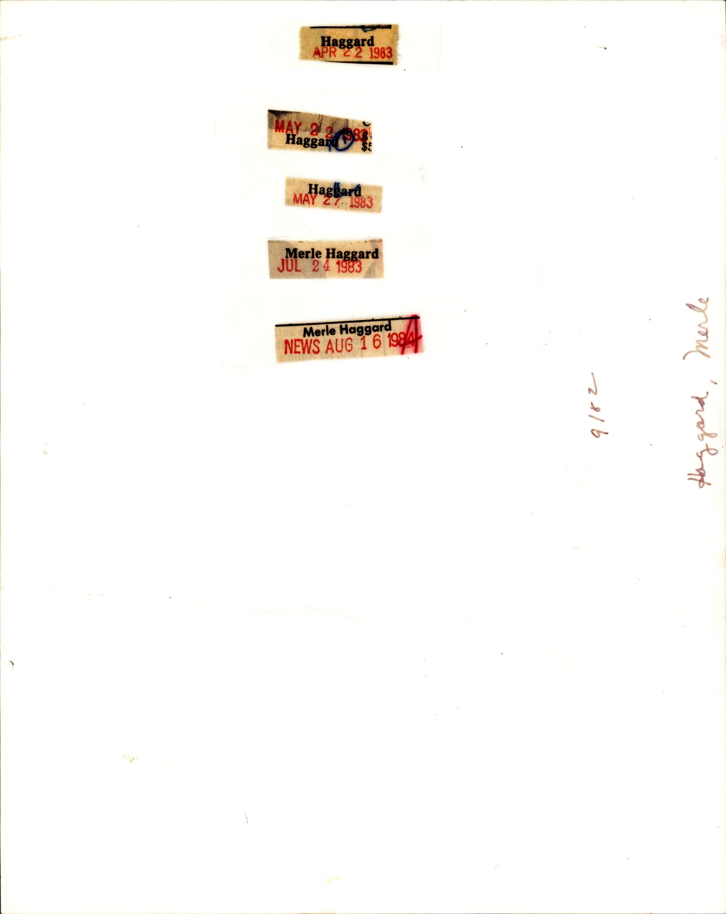 Merle Haggard Collection (5 vintage prints) (1981-1985)