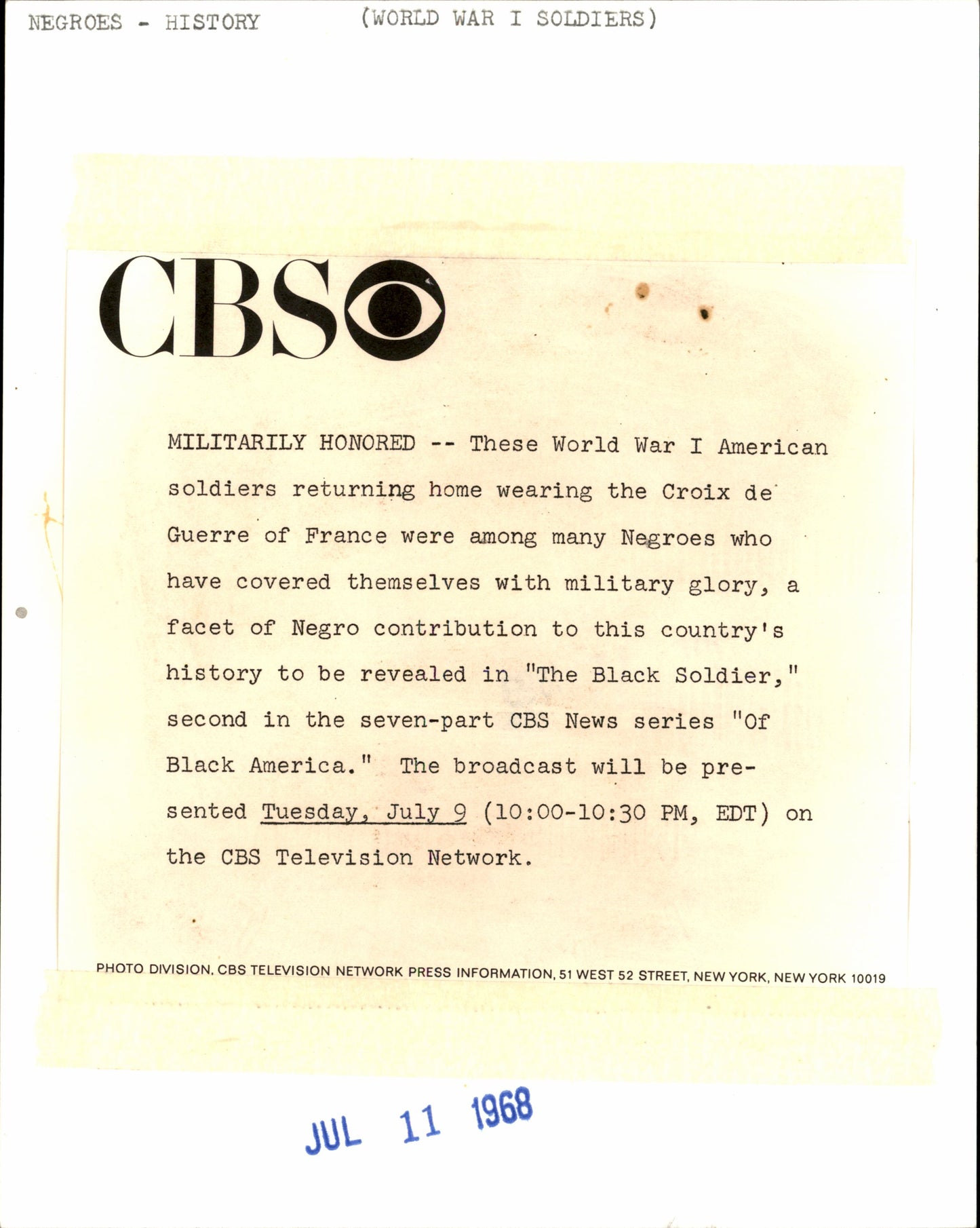 African American Military History Collection (1964-68) (7 prints)