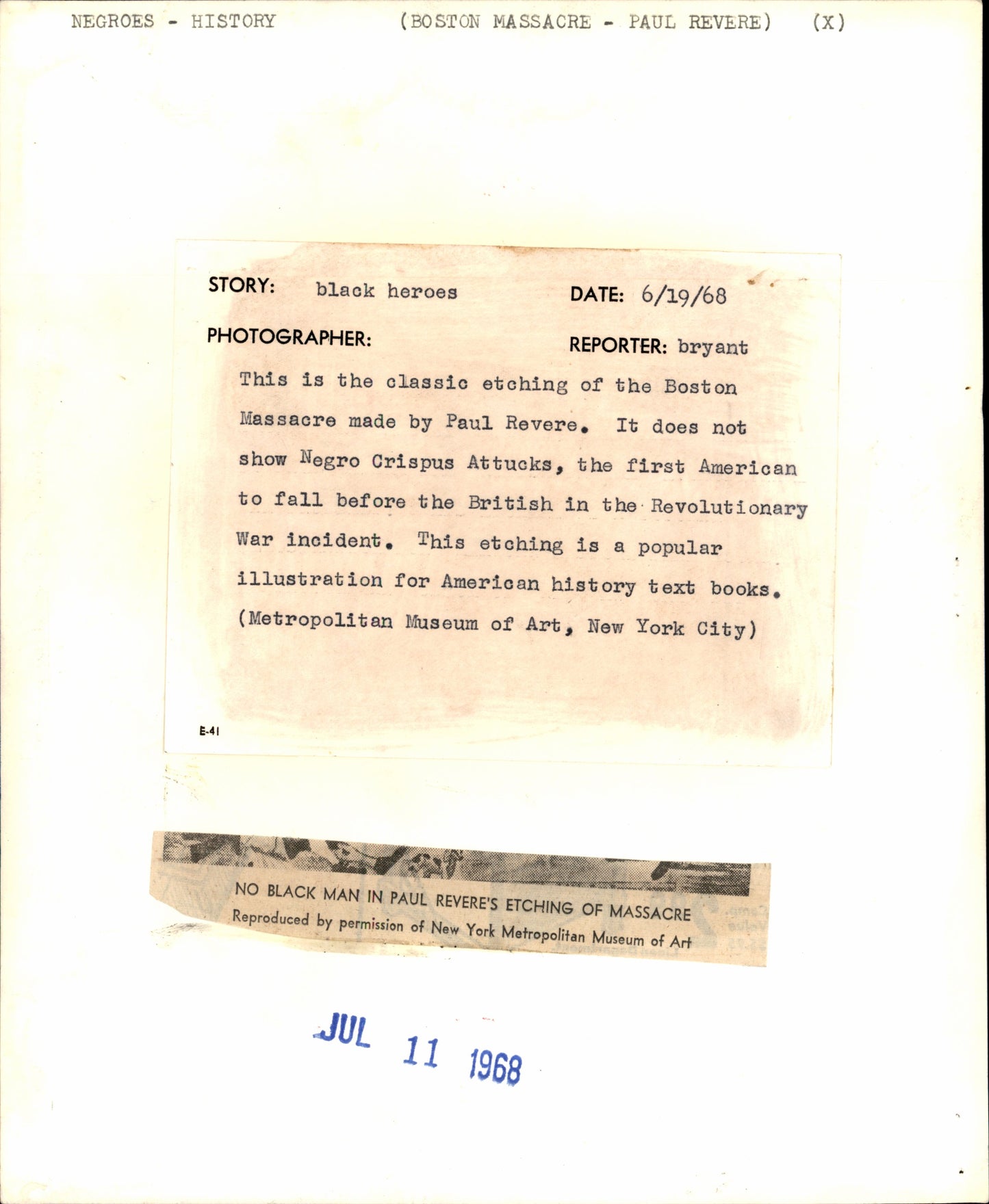African American Military History Collection (1964-68) (7 prints)