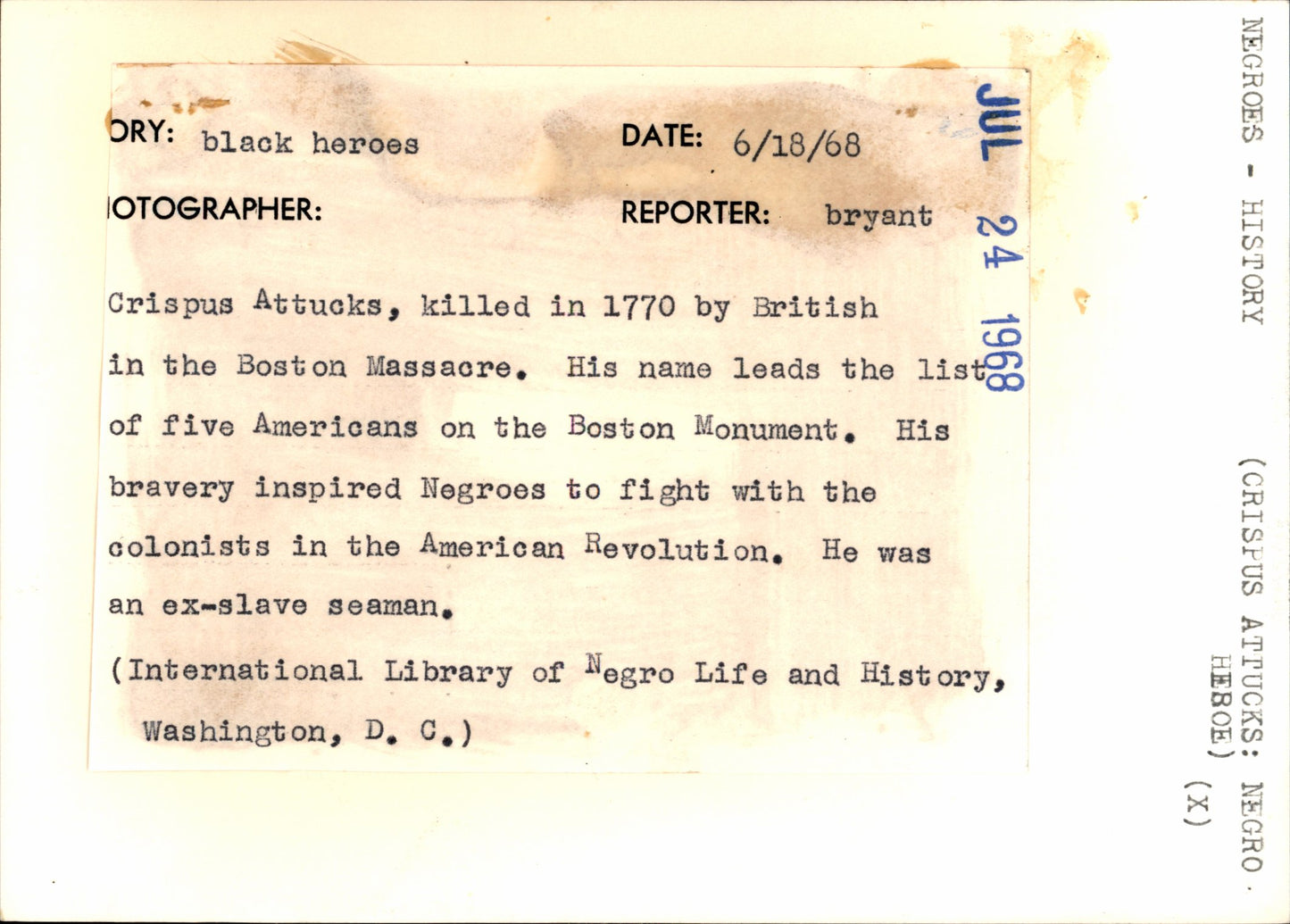 African American Military History Collection (1964-68) (7 prints)