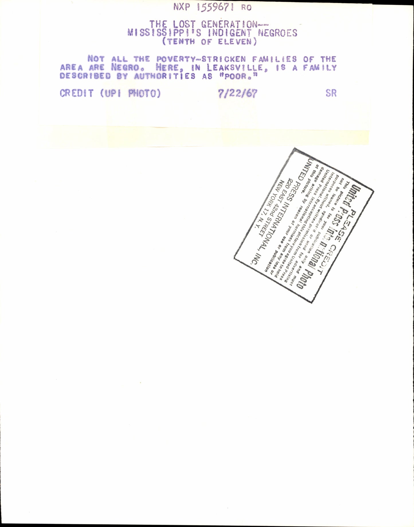 "The Lost Generation" Collection (1967) (10 vintage prints)