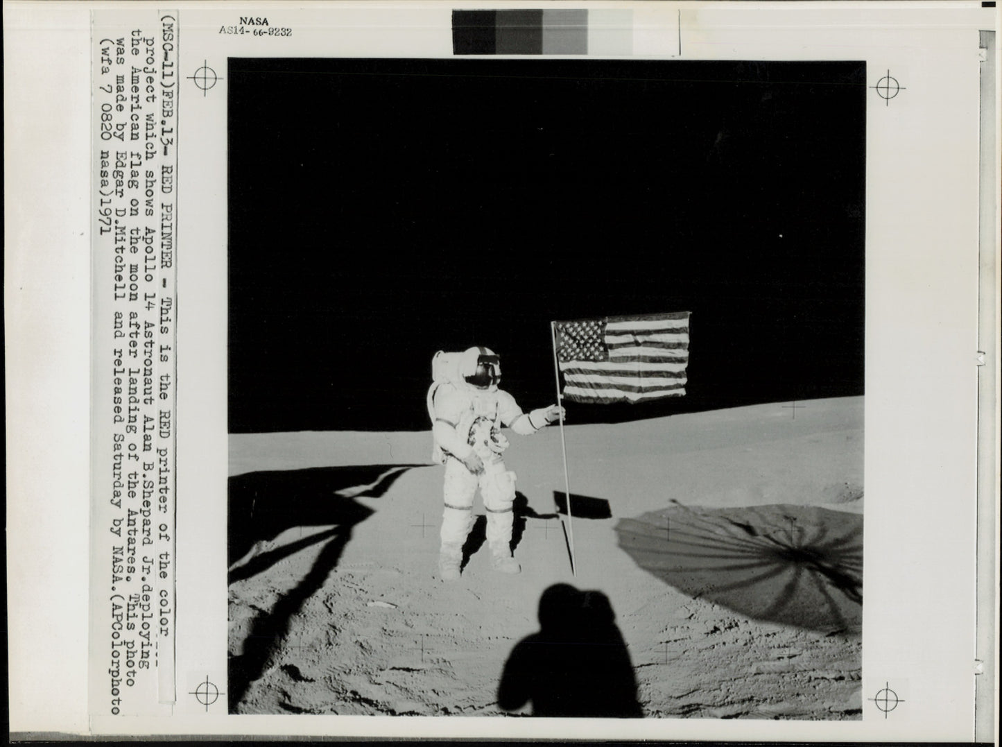 Alan B. Shepard Plants U.S. Flag on Moon (1971)
