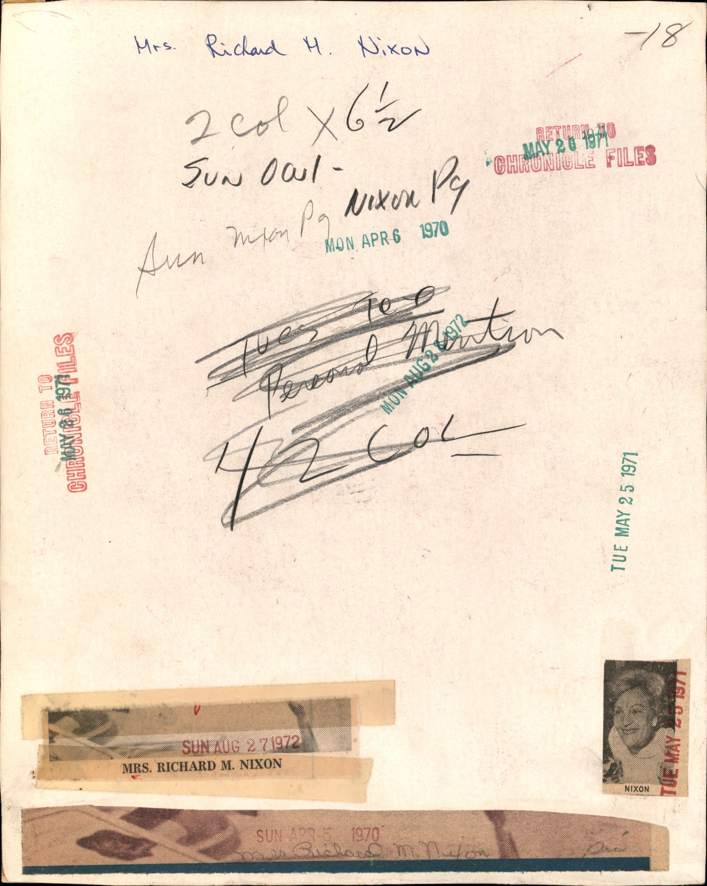 Pat Nixon Collection (1960-1971) (5 vintage prints)