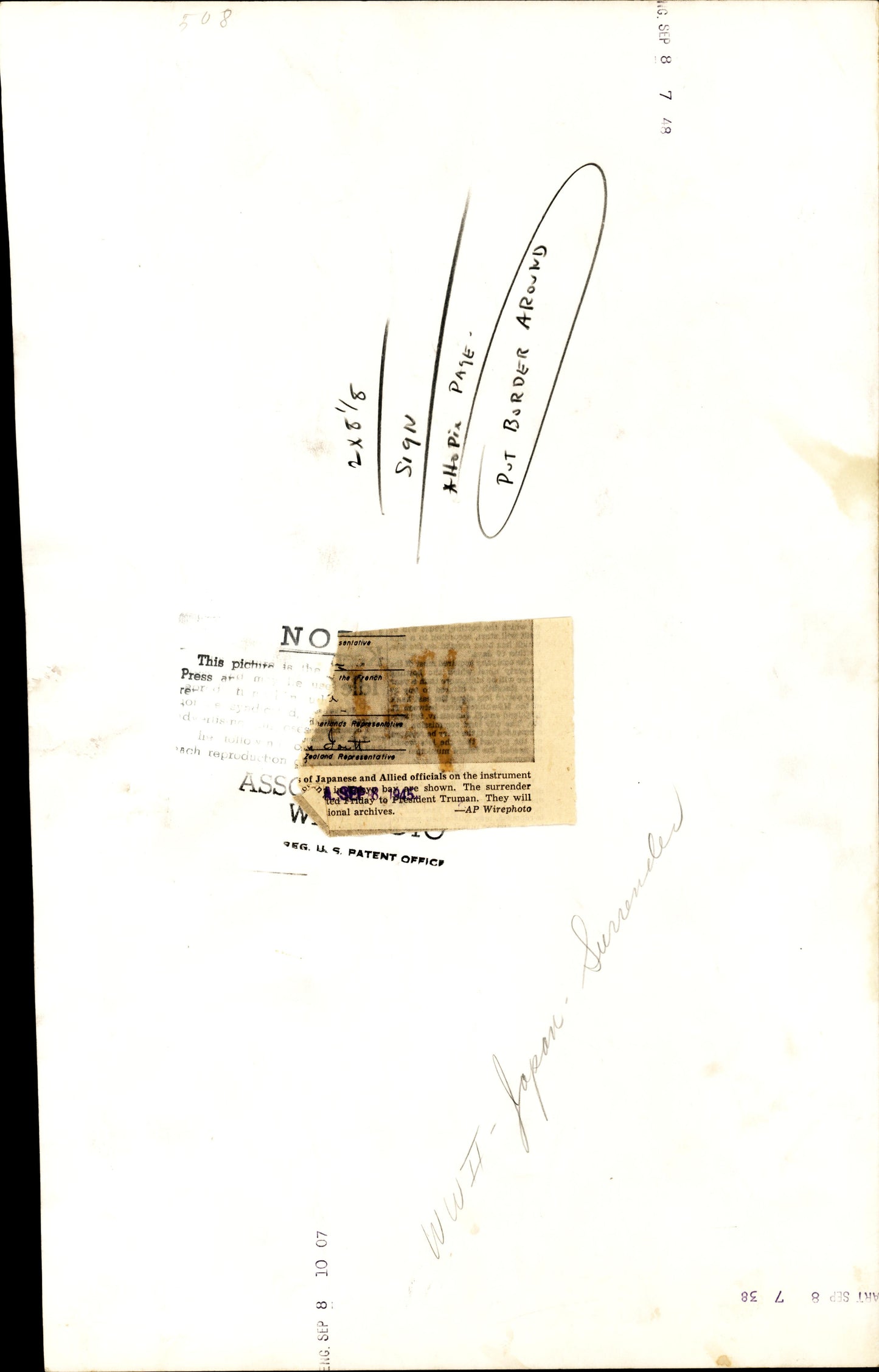 Japanese Instrument of Surrender (1945) (vintage oversize prints)
