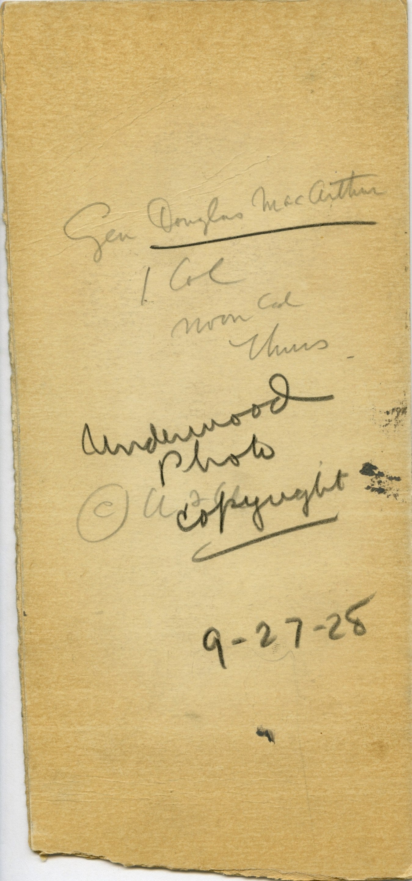 Douglas MacArthur Mounted Print (1928) Military