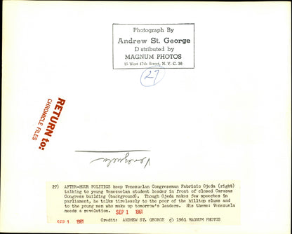 Andrew St. George Latin America Collection (1960s) (8 vintage prints) latin america Photographer Stamped