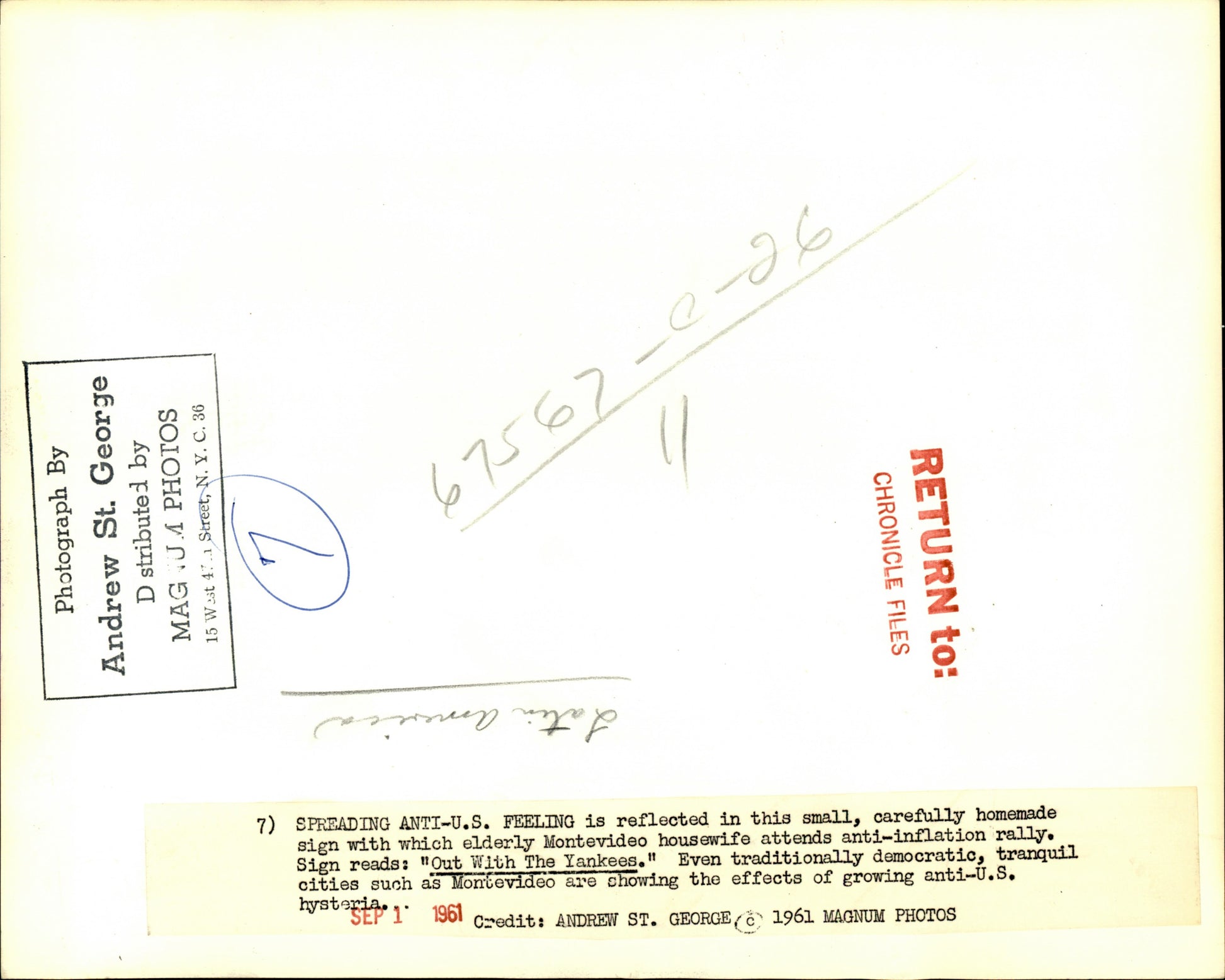 Andrew St. George Latin America Collection (1960s) (8 vintage prints) latin america Photographer Stamped