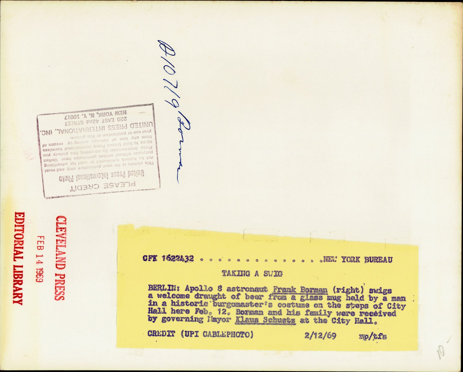 Frank Borman Collection (10 vintage prints) beer NASA Oscar Abolafia Science Space