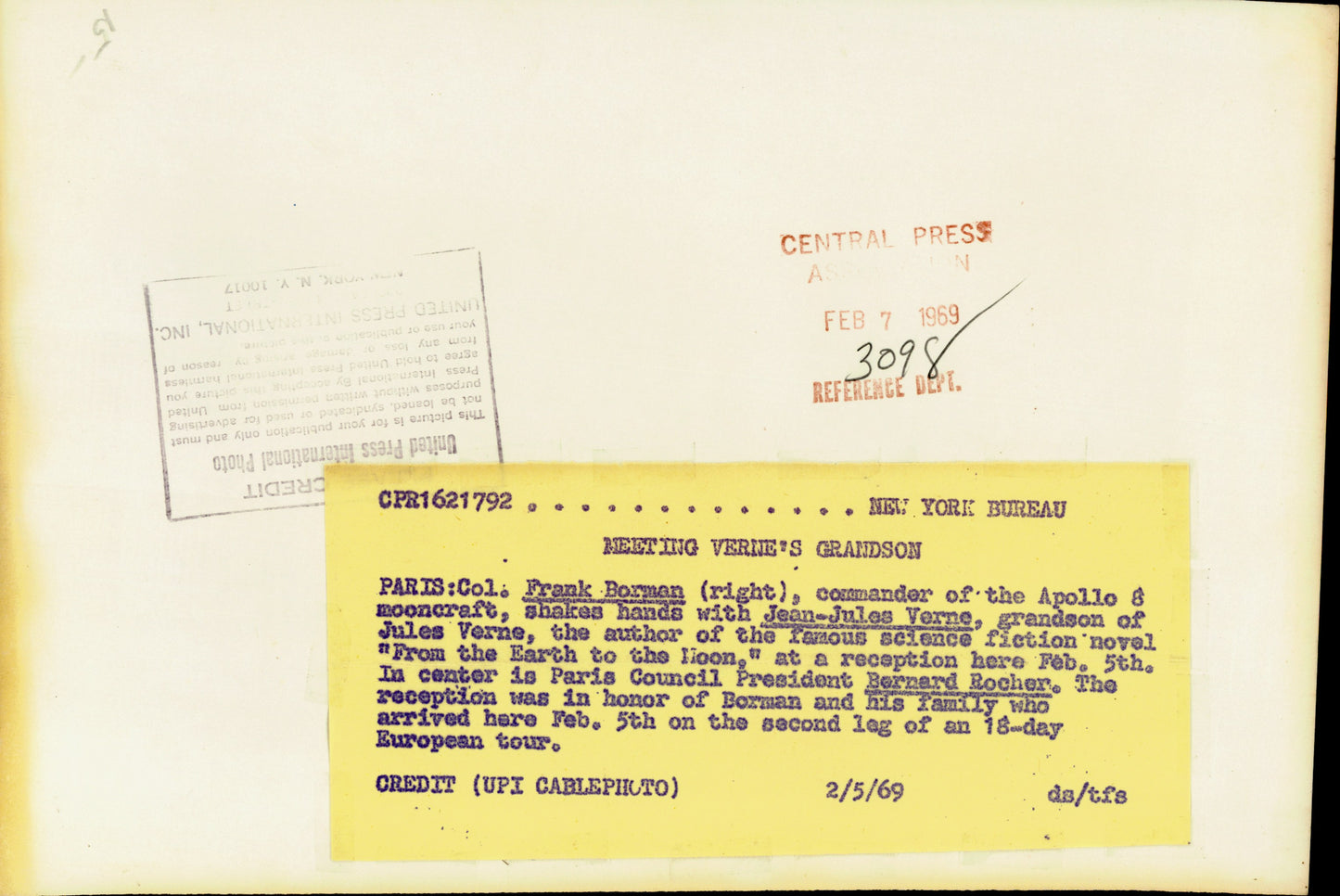 Frank Borman Collection (10 vintage prints) beer NASA Oscar Abolafia Science Space