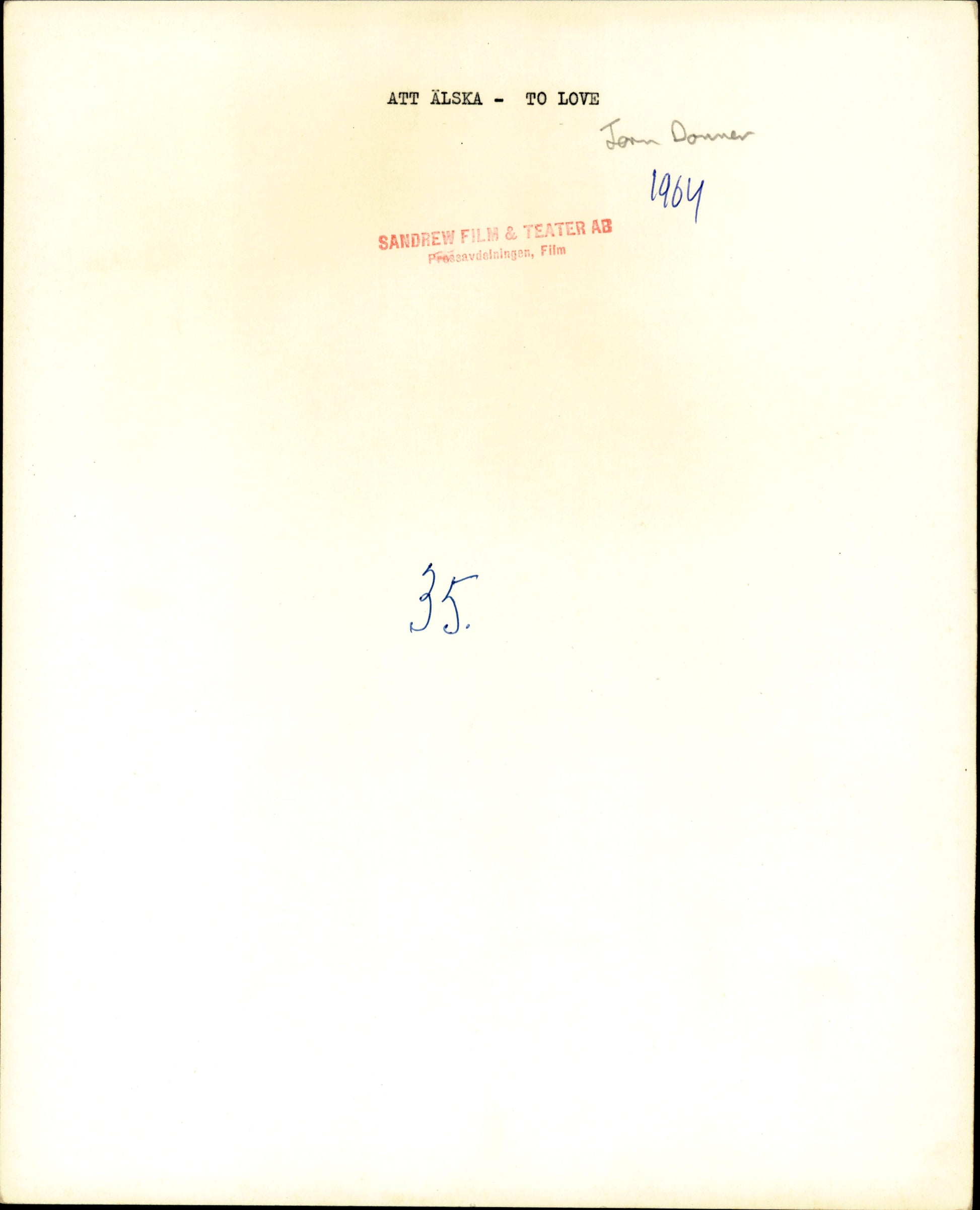 To Love (Att Älska) feat. Harriet Anderson (1964) (4 vintage prints) Hollywood mode