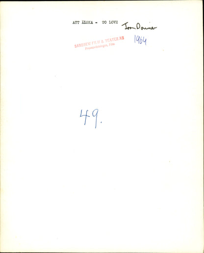 To Love (Att Älska) feat. Harriet Anderson (1964) (4 vintage prints) Hollywood mode