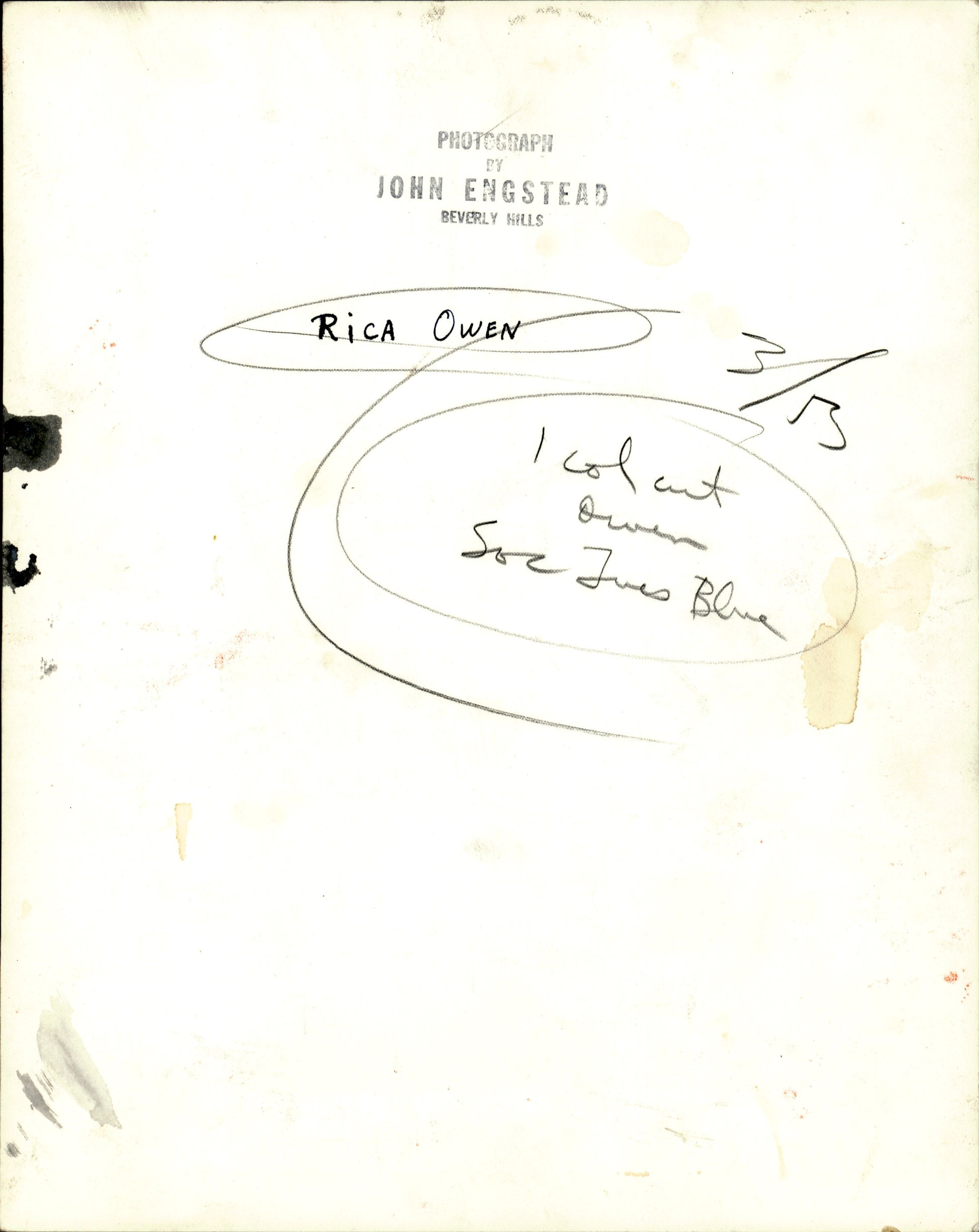 Rico Owen by John Engsted (1953) (2 vintage prints) Hollywood Model