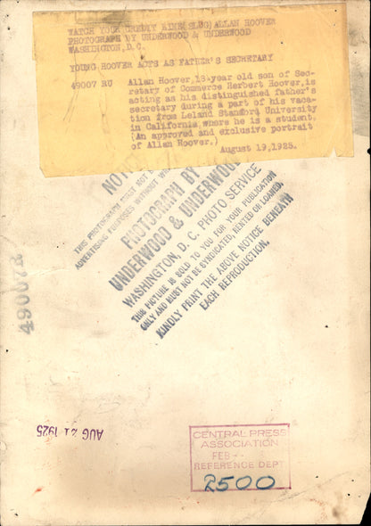 Herbert Hoover Family Collection (1925-1937) (22 vintage prints)