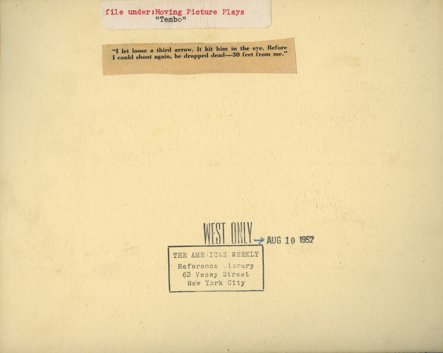 Tembo Collection (1952) (4 vintage prints)