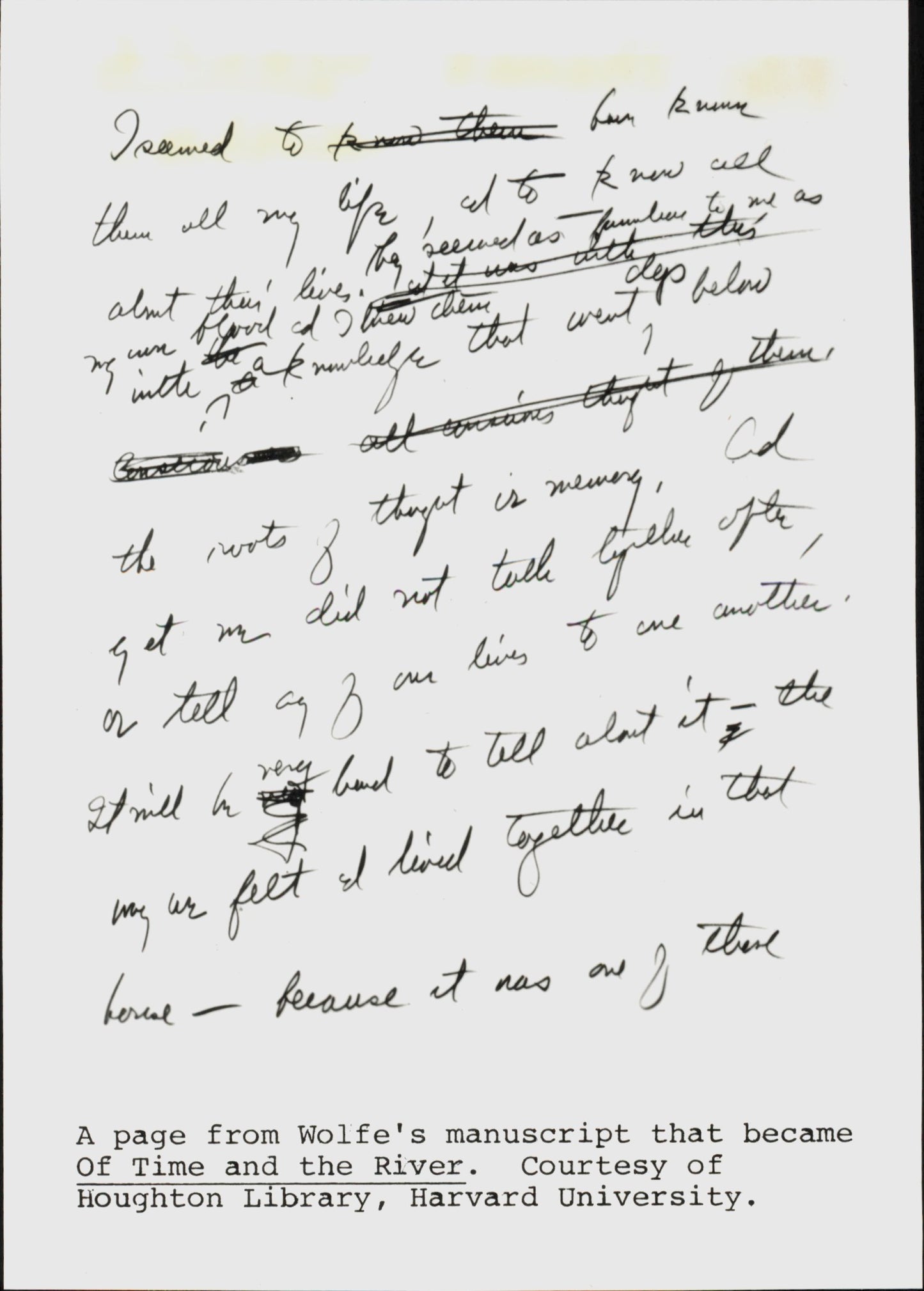 Thomas Wolfe Manuscript Pairing (1979-1989)